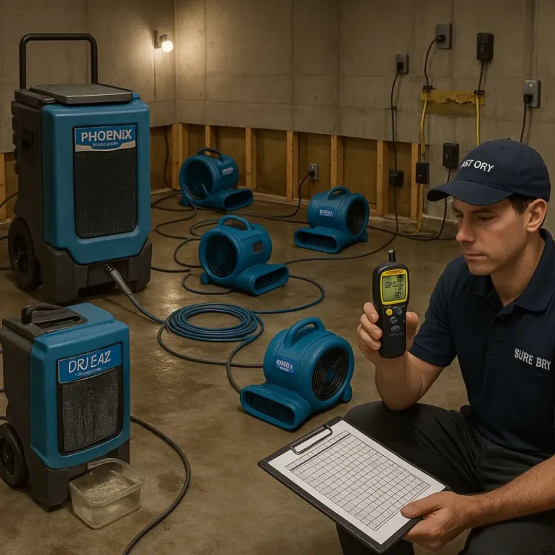 Structural Drying and Dehumidification process in Marshall County, WV